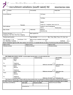 Recruitment Solutions Registration Form