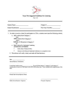 Texas TSA Lettering Guidelines Form