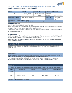 Student Growth Objective Form