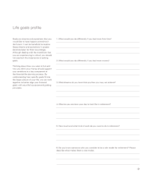 Life Goals Profile Form