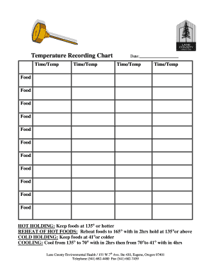 Temperature Recording Chart