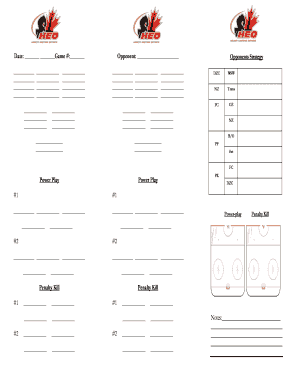 Hockey Game Scorecard Template