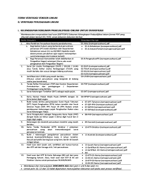 Vendor Verification Form