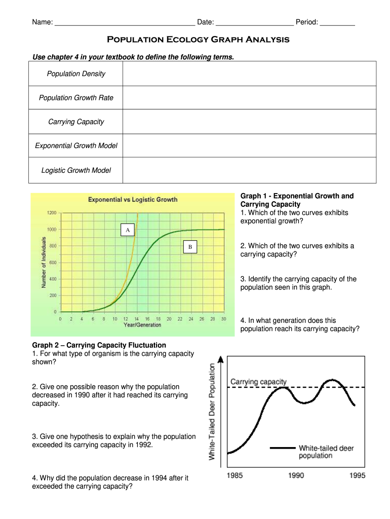 Population Ecology Worksheet Pdf - Fill Online, Printable Inside Population Ecology Graphs Worksheet Answers