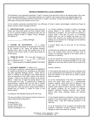 Michigan Residential Lease Agreement