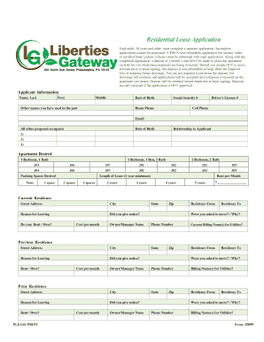 Residential Lease Application Form