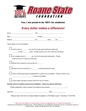 Roane State Foundation Donation Form