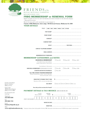 Friends of RBG Membership or Renewal Form