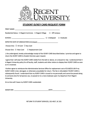 Student ID/Key Card Request Form