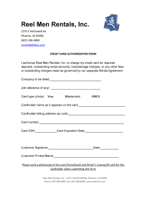 Credit Card Authorization Form