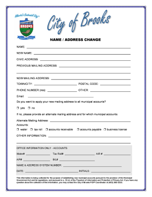 Name Address Change Form