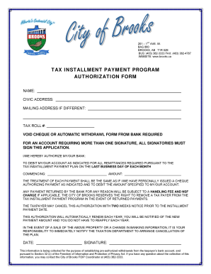 Tax Installment Payment Authorization Form
