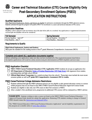 Post-Secondary Enrollment Options (PSEO) Application