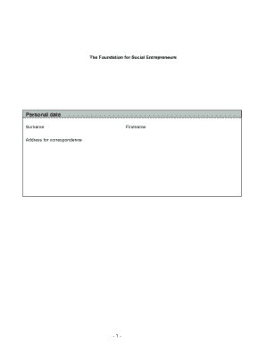 UnLtd Foundation Social Entrepreneur Application Form