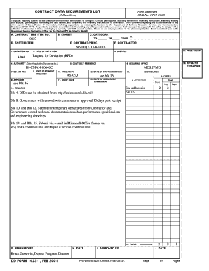 Contract Data Requirements List