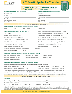 Southern California A/C Tune-Up Application