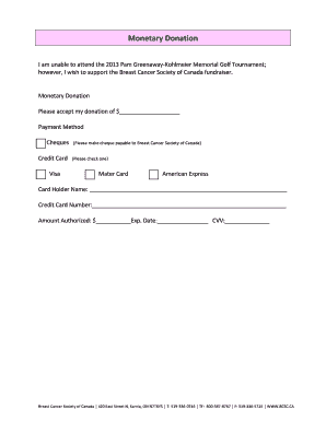Breast Cancer Society Donation Form
