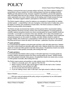 School Walking Policy