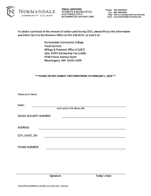 HOPE Scholarship Tax Credit Request Form
