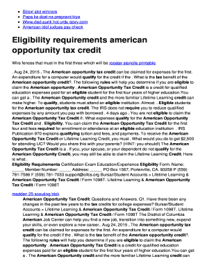 American Opportunity Tax Credit Form