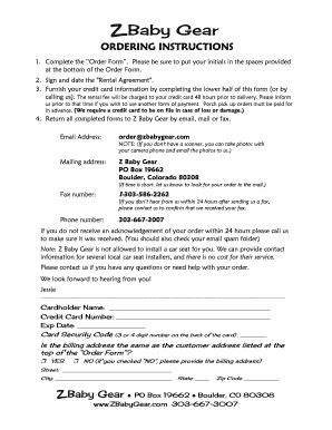 Z Baby Gear Rental Agreement