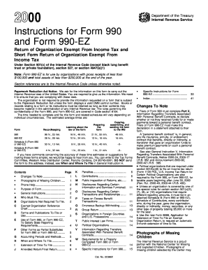 Instructions for Form 990 and Form 990-EZ
