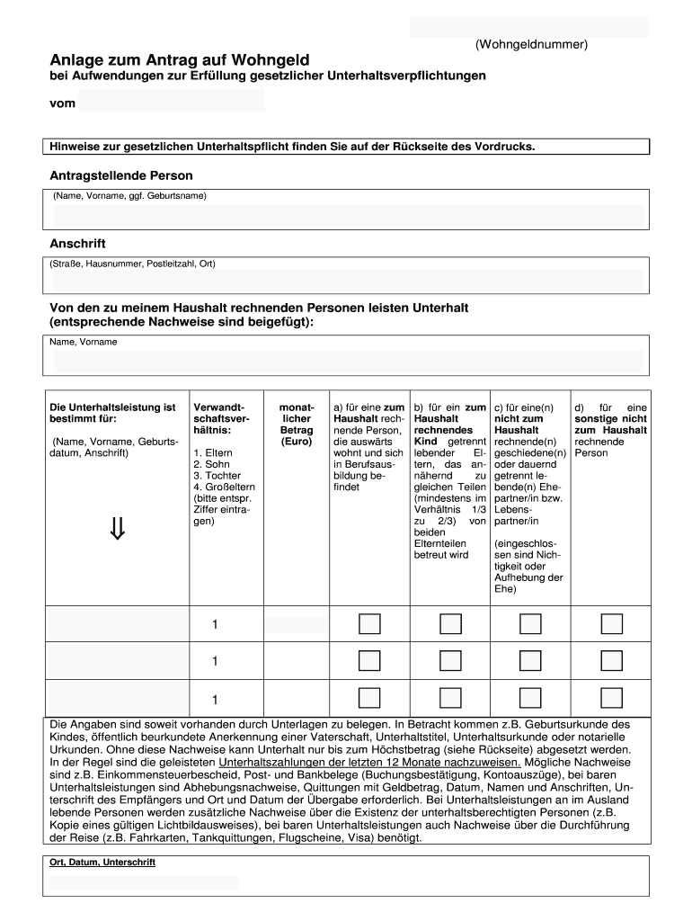 Anlage Zum Antrag Auf Gewährung Einer Förderung Aus Dem Vermittlungsbudget Ausfüllbar Online menden Anlage zum Antrag auf Wohngeld - mendende Fax