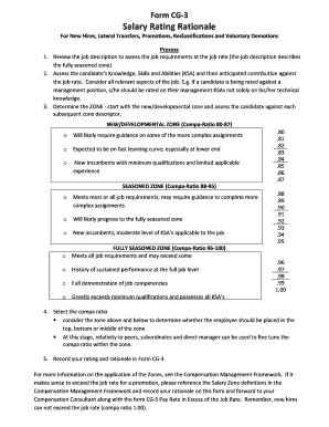 Form CG-3 Salary Rating Rationale