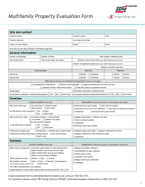 Multifamily Property Evaluation Form