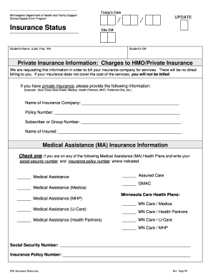 School-Based Clinic Insurance Form