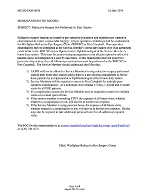 US Army Refractive Surgery Application