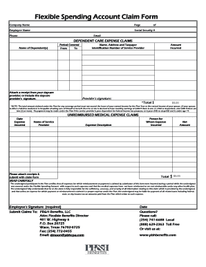 Flexible Spending Account Claim Form