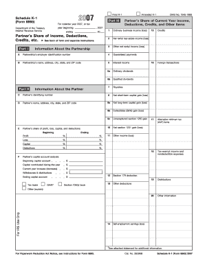 Schedule K-1 Form 8865