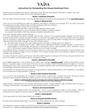 VADA Group Enrollment Form
