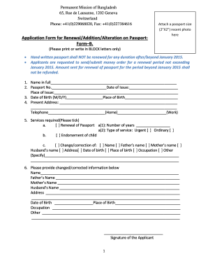 Passport Renewal Form