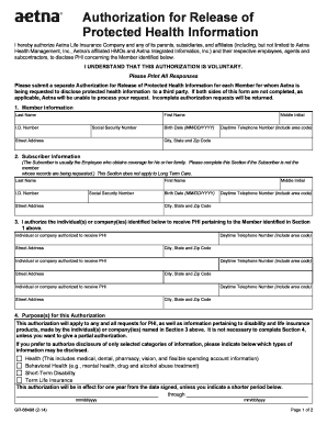 Authorization for Release of Protected Health Information