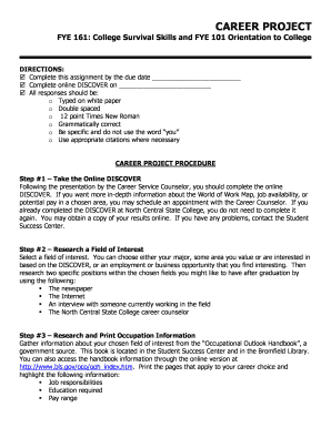 College Career Project Assignment