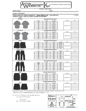 Uniform Order Form