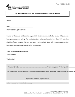 Authorization for Medication Administration