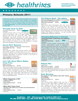 Puberty Book Order Form
