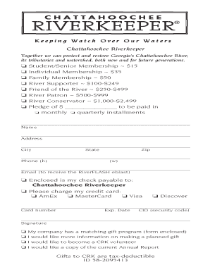 Chattahoochee Riverkeeper Membership Form