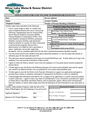 Application for Low Income Senior/Disabled Rates