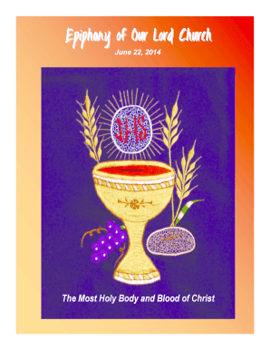 Epiphany of Our Lord Church June 22 The Most Holy Body & Blood of Christ2014 Page 1