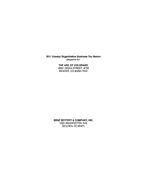 2011 Form 990 Exempt Organization Business Tax Return