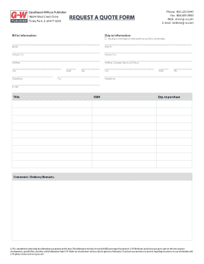 Request a Quote Form