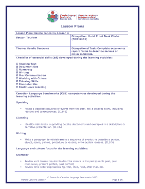 Hotel Front Desk Clerk Special Occurrence Report