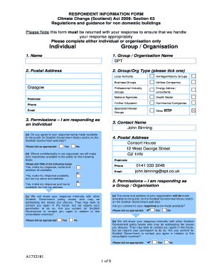 Respondent Information Form for Climate Change Act