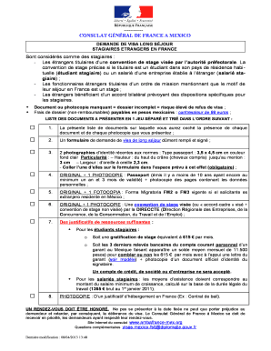 Demande de Visa Long Séjour Stagiaires Étrangers en France