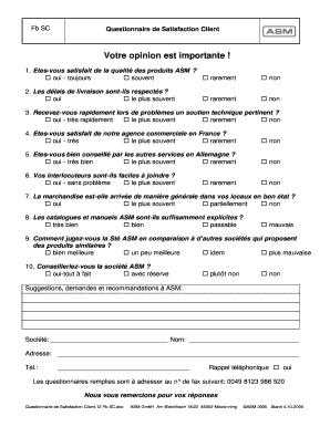 questionnaire de statisfaction