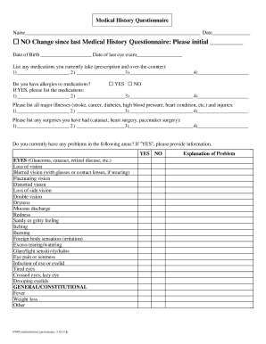 Medical History Questionnaire